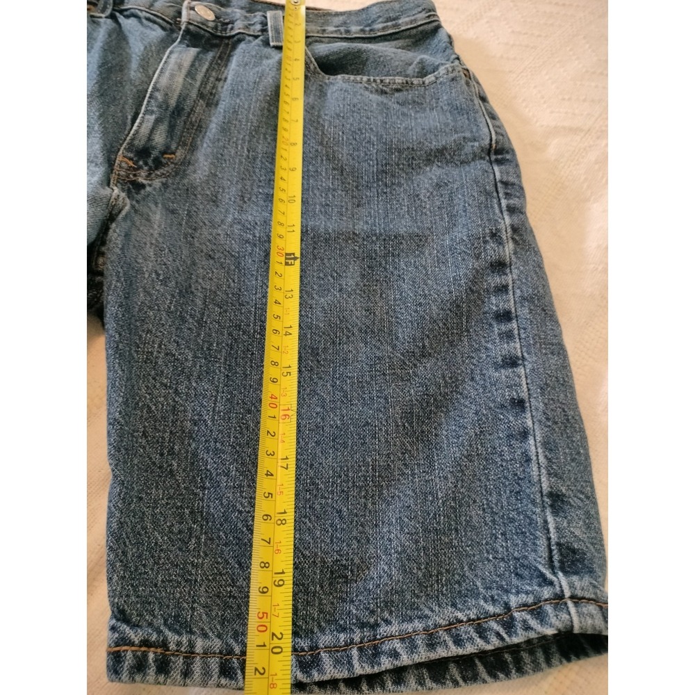 Levis 505 Jean Shorts Mens 34(33) Blue Dark Stonewash WaterLess Regular Fit 10" - Picture 4 of 15